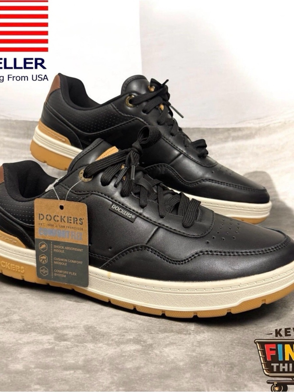 Dockers Mens Jarvis Casual Black Sneaker Size 9 NEW